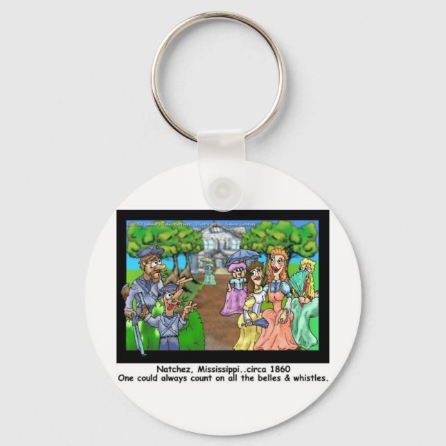 Natchez, MS 1865 Funny Gifts Tees & Collectibles Keychain (Front)