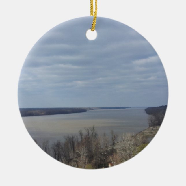 Natchez MS Mississippi River Ceramic Ornament (Front)