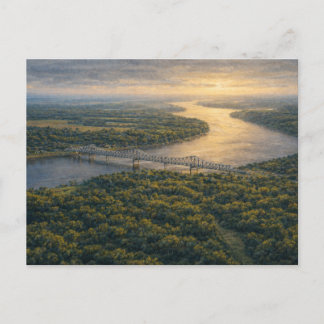 Natchez sur la rivière | Carte postale du fleuve M