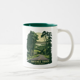 Natchez Trace Parkway Mississippi Forest Two-Tone Coffee Mug