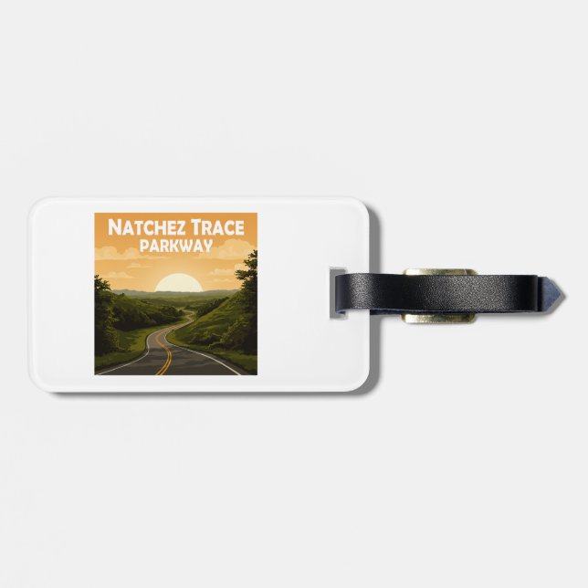 Natchez Trace Parkway Mississippi Landscape Luggage Tag (Back Horizontal)