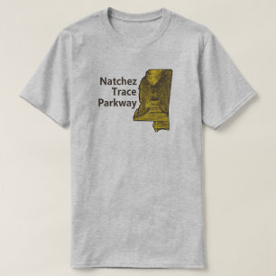 Natchez Trace Parkway Mississippi Map T-Shirt