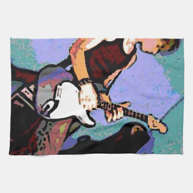 Nate and Guitar Kitchen Towel (Horizontal)