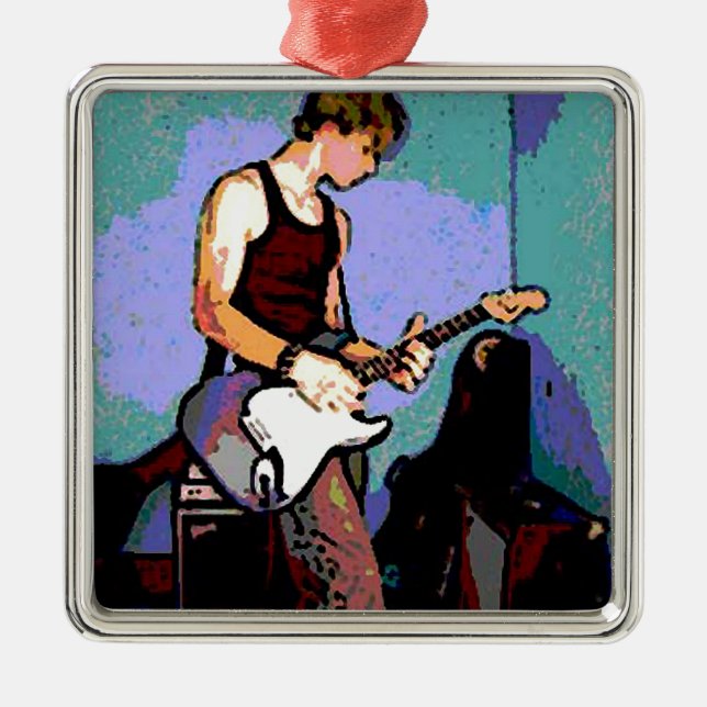 Nate and Guitar Metal Ornament (Front)