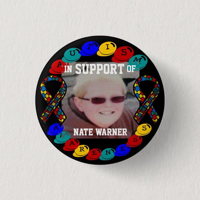 Nate Autism awareness Button (Front)
