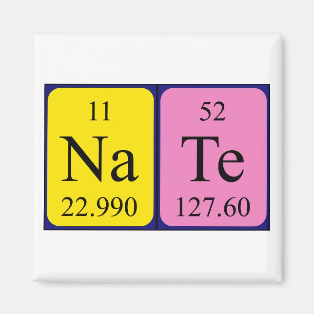 Nate periodic table name magnet (Front)