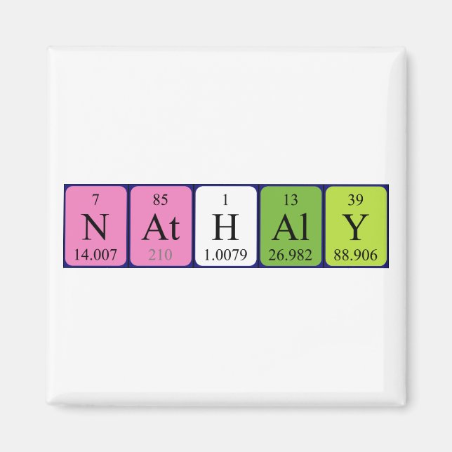 Nathaly periodic table name magnet (Front)