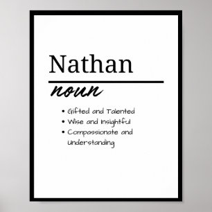 Nathan, Boy Personalized Name Definition Poster