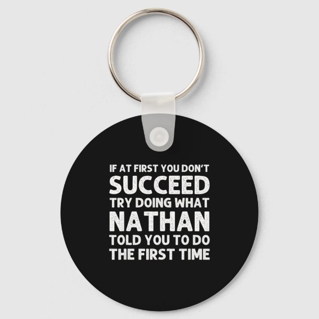 Nathan Gift Name D Birthday Funny Chris  Keychain (Front)