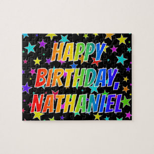"NATHANIEL" First Name, Fun "HAPPY BIRTHDAY" Jigsaw Puzzle
