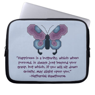 Nathaniel Hawthorne Butterfly Happiness Laptop Cas Sleeve