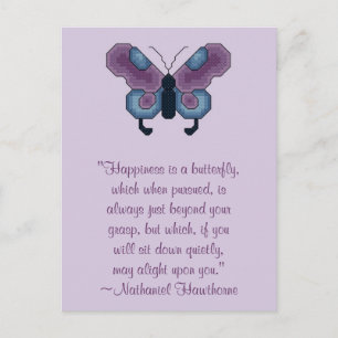 Nathaniel Hawthorne Butterfly Happiness Postcard