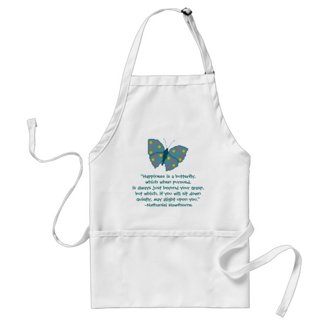Nathaniel Hawthorne Butterfly Happiness Quote Standard Apron (Front)