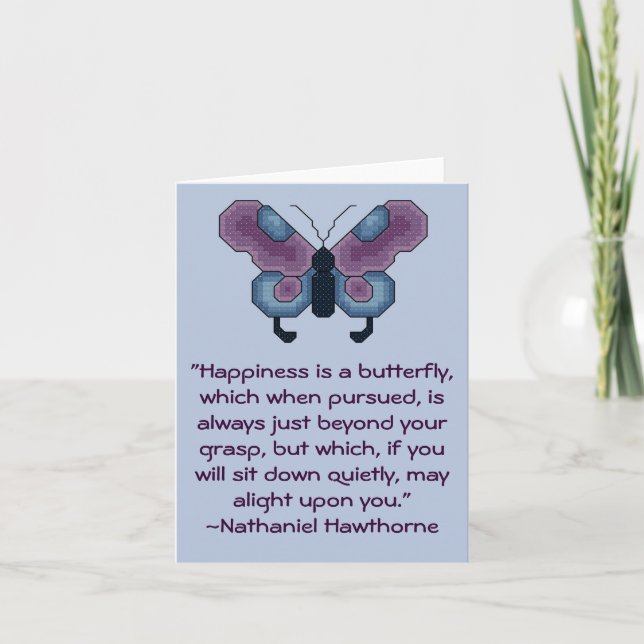 Nathaniel Hawthorne Happiness Quote Card (Front)