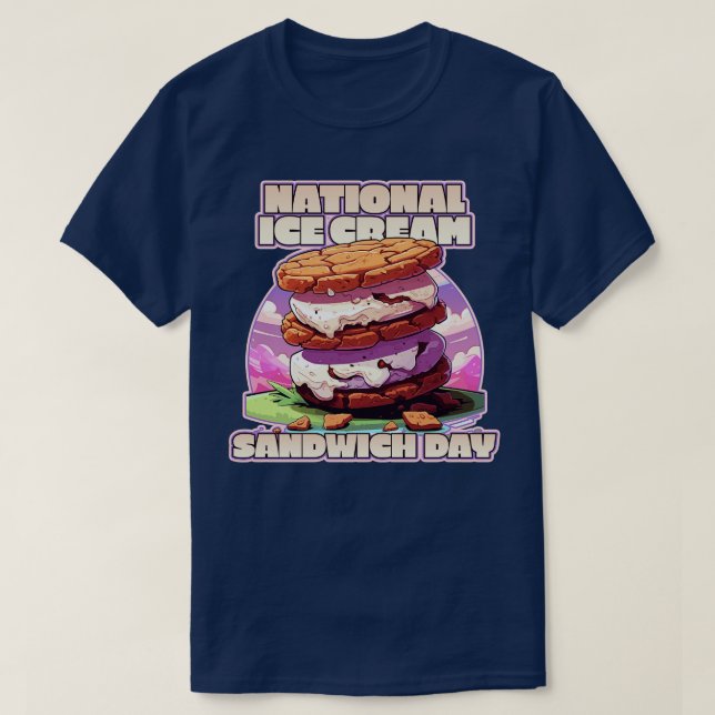Nation Ice Cream Sandwich Day Ice Cream Lover Desi T-Shirt (Design Front)