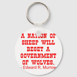 Nation Of Sheep Beget Government Of Wolves Keychain