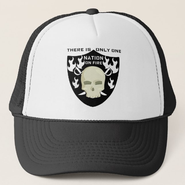 NATION ON FIRE - THERE IS ONLY ONE TRUCKER HAT (Front)