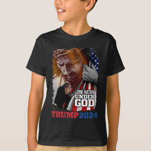 Nation Under God President Trump 2024 America Chri T-Shirt