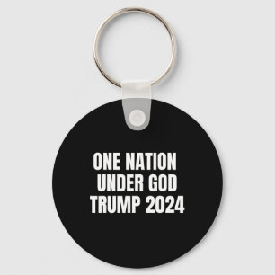 Nation Under God Trump 2024 God American Flag Jesu Keychain