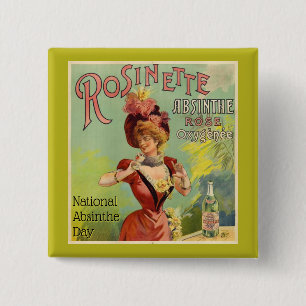 National Absinthe Day, vintage poster 2 Inch Square Button