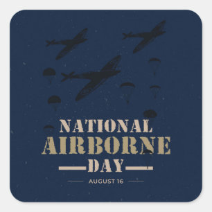 National Airborne Day Square Sticker