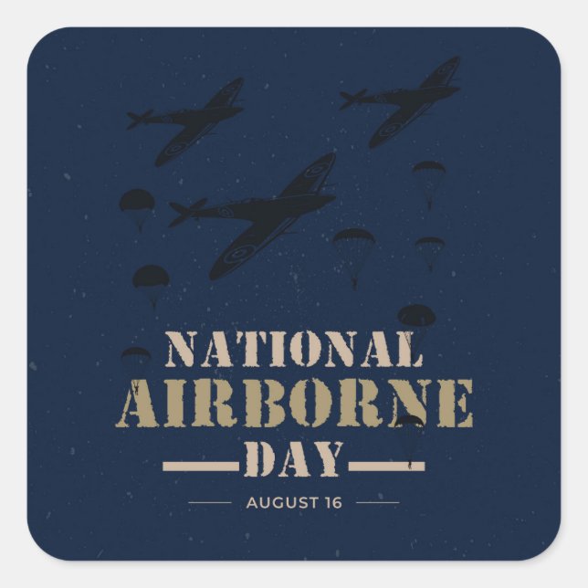 National Airborne Day Square Sticker (Front)