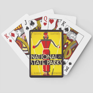 National and state parks, skiing - Dorothy Waugh Playing Cards