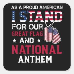 National Anthem - USA Flag Design Square Sticker