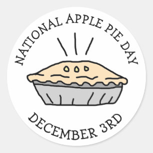 National Apple Pie Day December 3rd Holiday Classic Round Sticker