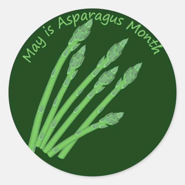 National Asparagus Month Classic Round Sticker (Front)