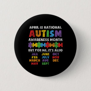 National Autism Awerness Month Autistic Kids Aware 2 Inch Round Button
