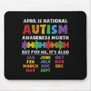National Autism Awerness Month Autistic Kids Aware Mouse Pad