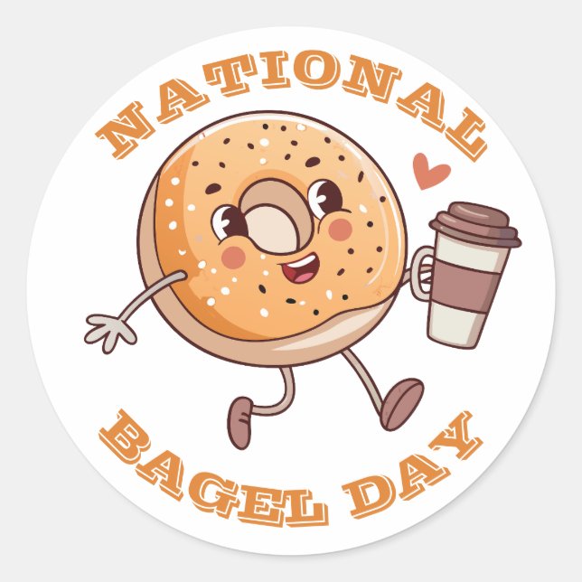 National Bagel Day Classic Round Sticker (Front)