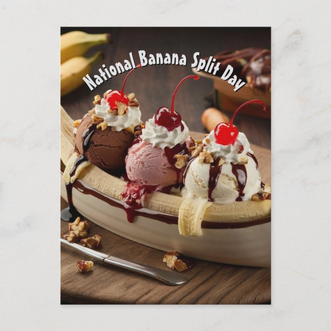 National Banana Split Day Postcard (Front)
