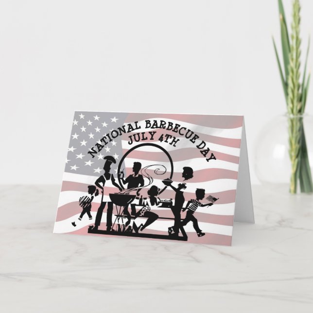 National Barbecue Day July 4th Get Together Card (Front)
