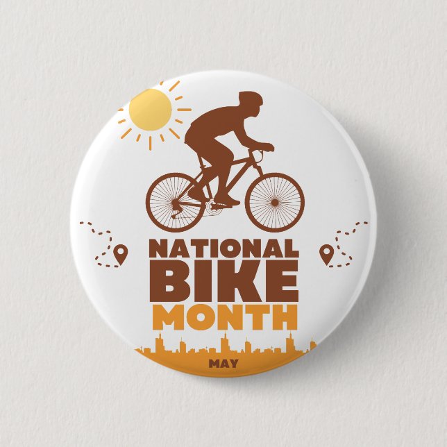 National Bike Month 2 Inch Round Button (Front)