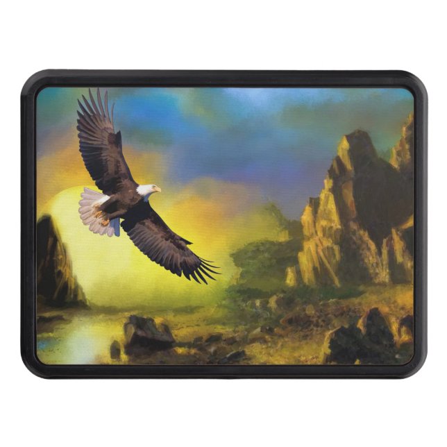 National Bird of America Bald Eagle Soaring Trailer Hitch Cover (Front)