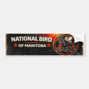 National Bird of Manitoba Funny Mosquito Bumper Sticker