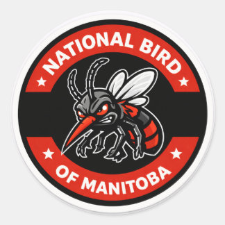 National Bird of Manitoba Funny Winnipeg Mosquito  Classic Round Sticker