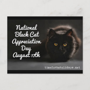 National Black Cat Day Holidays Postcard