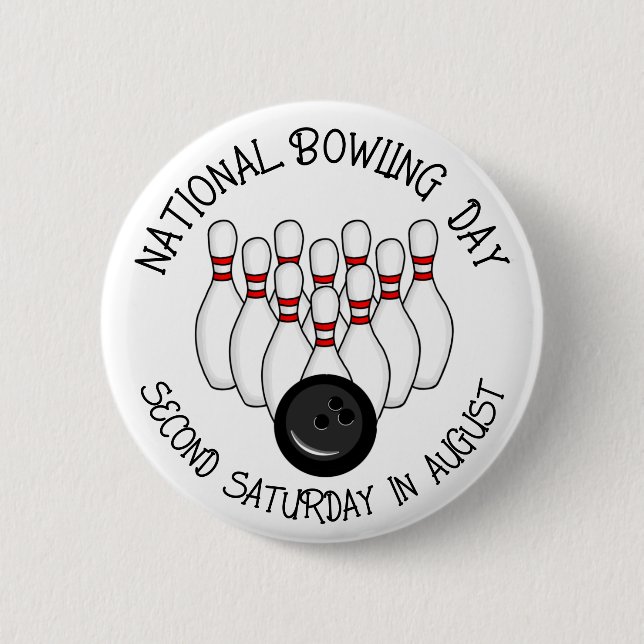 National Bowling Day 2 Inch Round Button (Front)