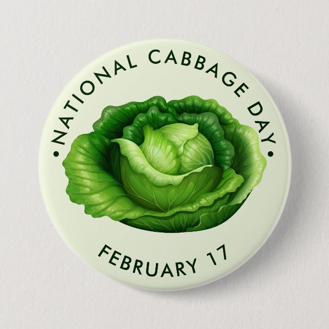 National Cabbage Day 3 Inch Round Button (Front)