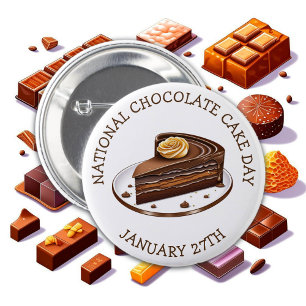 National Cake Day - January 27th 2 Inch Round Button