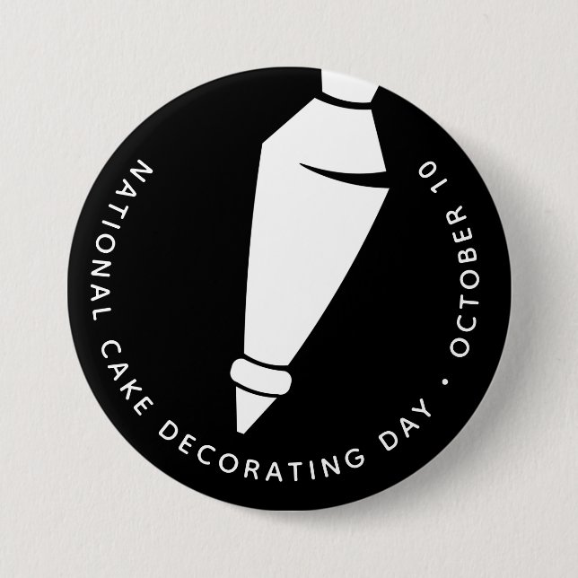 National Cake Decorating Day, piping bag 3 Inch Round Button (Front)