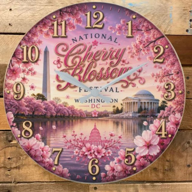 National Cherry Blossom Festival Washington DC Large Clock (Creator Uploaded)