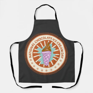 National Chocolate Ice Cream Day Sign Apron