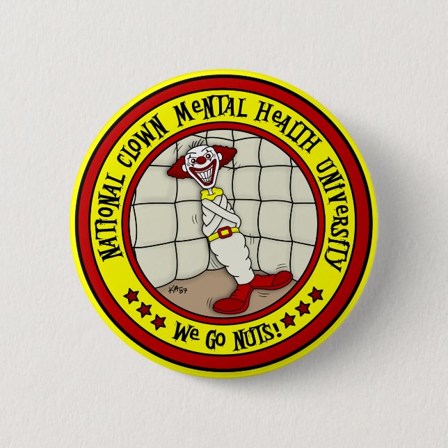 National Clown Mental Health University 2 Inch Round Button (Front)