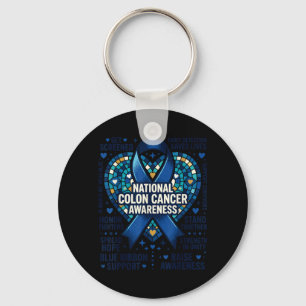 National Colon Cancer Awareness March Blue Keychain