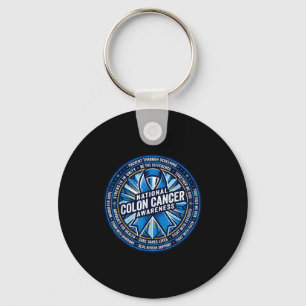National colon cancer awareness march blue keychain