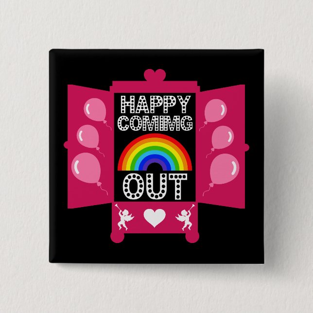 National Coming Out Day 2 Inch Square Button (Front)